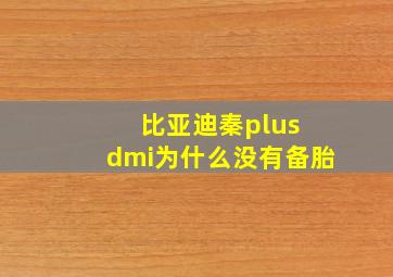 比亚迪秦plus dmi为什么没有备胎